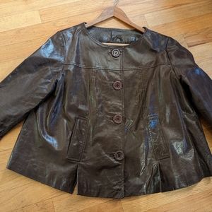 3/4 Sleeve Custom Design, Swing Chocolate Brown Leather Jacket